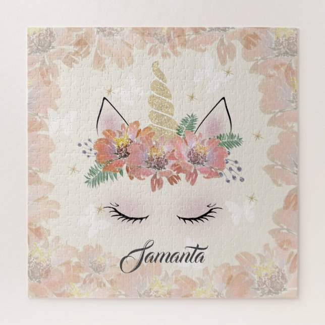 Puzzle Unicorn, Unicorn Face, personalizado (Vertical)