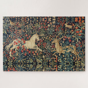 PUZZLE UNICORN Y DEER,FLORES,FLORES DE ANIMALES FORESTALE