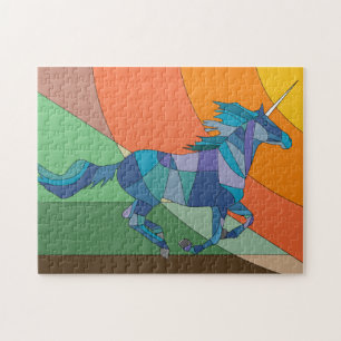 Puzzle Unicornio azul