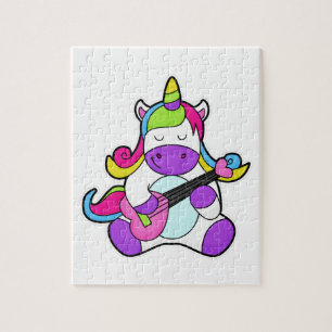 Puzzle Unicornio como músico con guitarra