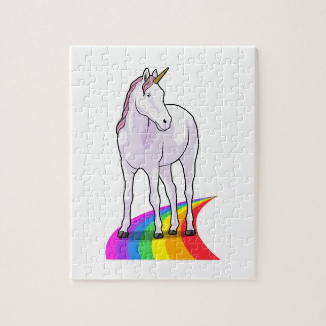 Puzzle Unicornio con arcoiris (Vertical)