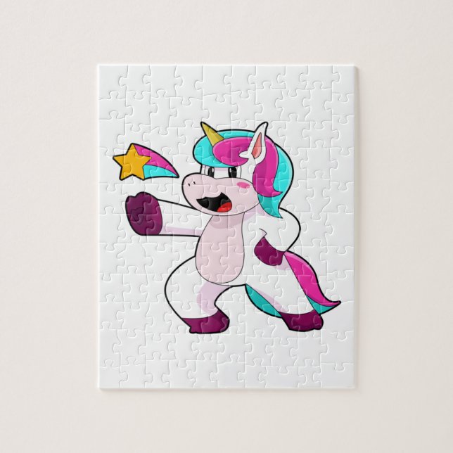 Puzzle Unicornio con estrella (Vertical)
