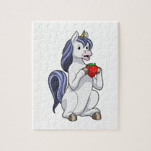 Puzzle Unicornio con Fruta de Fresa