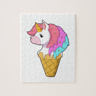 Puzzle Unicornio con helado