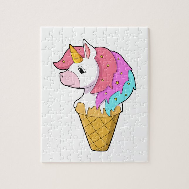 Puzzle Unicornio con helado (Vertical)