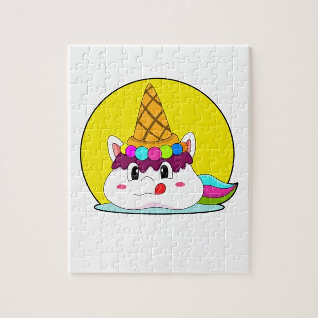 Puzzle Unicornio con helado (Vertical)