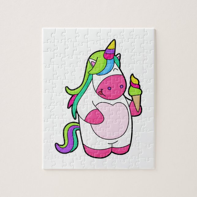 Puzzle Unicornio con helado de Waffle (Vertical)