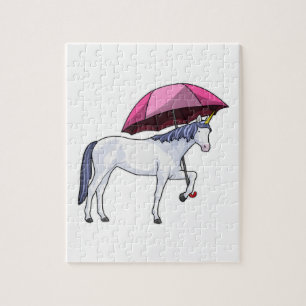 Puzzle Unicornio con paraguas