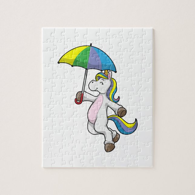 Puzzle Unicornio con paraguas (Vertical)