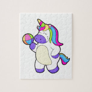 Puzzle Unicornio con voleibol