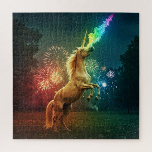 Puzzle Unicornio de Medianoche - Fuegos artificiales con