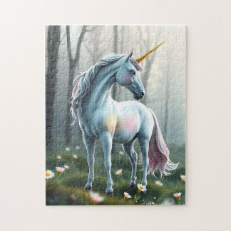 Puzzle Unicornio en bosque