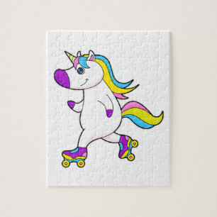Puzzle Unicornio en patinaje en línea con patines