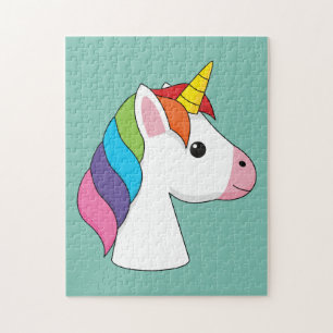 Puzzle Unicornio mágico lindo con el pelo colorido