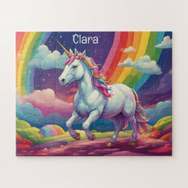 Puzzle Unicornio mágico personalizado y arcoiris