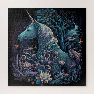 Puzzle Unicornio místico - Bosque de fantasía