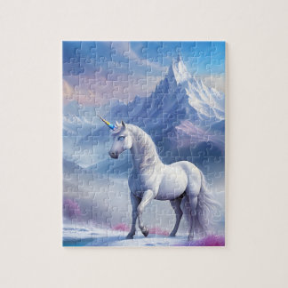 Puzzle Unicornio místico en un mágico reino de la fantasí