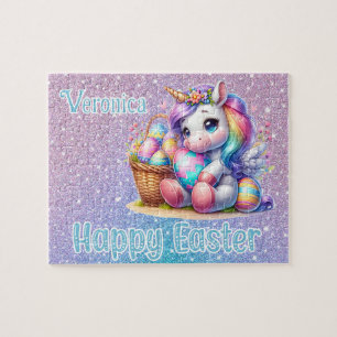 Puzzle Unicornio Personalizado Feliz Pascua