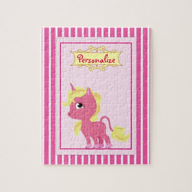 Puzzle "Unicornio rosado " (Vertical)