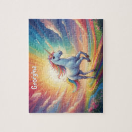 Puzzle Unicornio y arcoiris personalizados