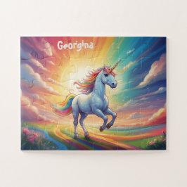 Puzzle Unicornio y arcoiris personalizados