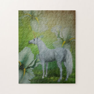 Puzzle Unicornio Y Lilies Fantasy Horse Art
