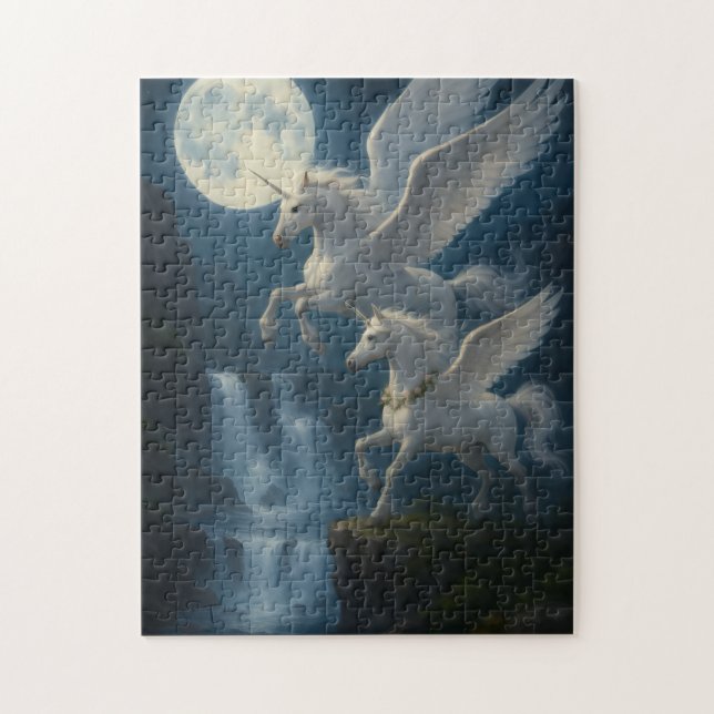 Puzzle Unicorns in flight -  (Vertical)