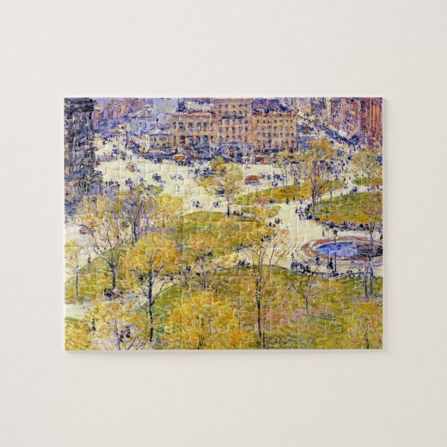 Puzzle Union Square en primavera por Frederick Childe Has (Horizontal)