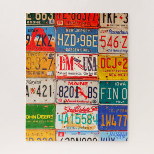 Puzzle United States License Plates Art America