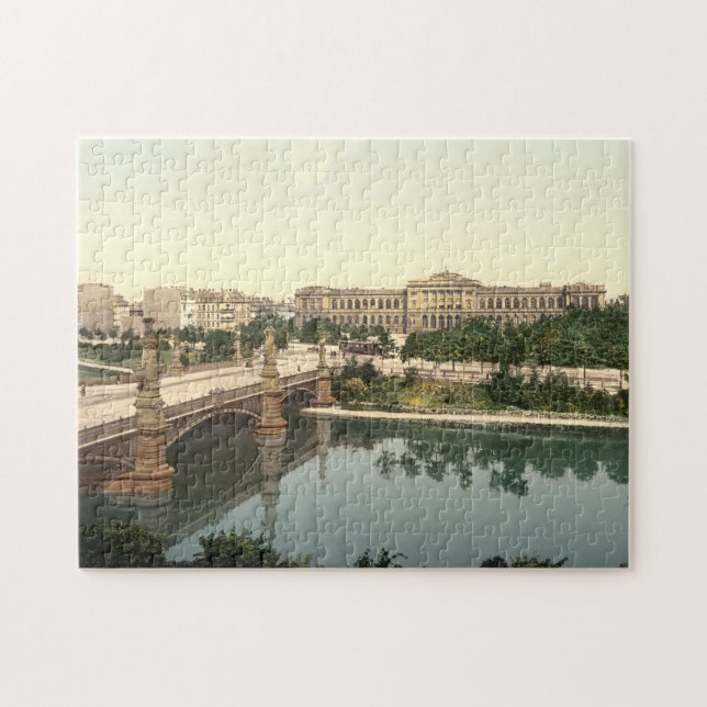 Puzzle Universidad y puente, Estrasburgo, Alsacia, (Horizontal)