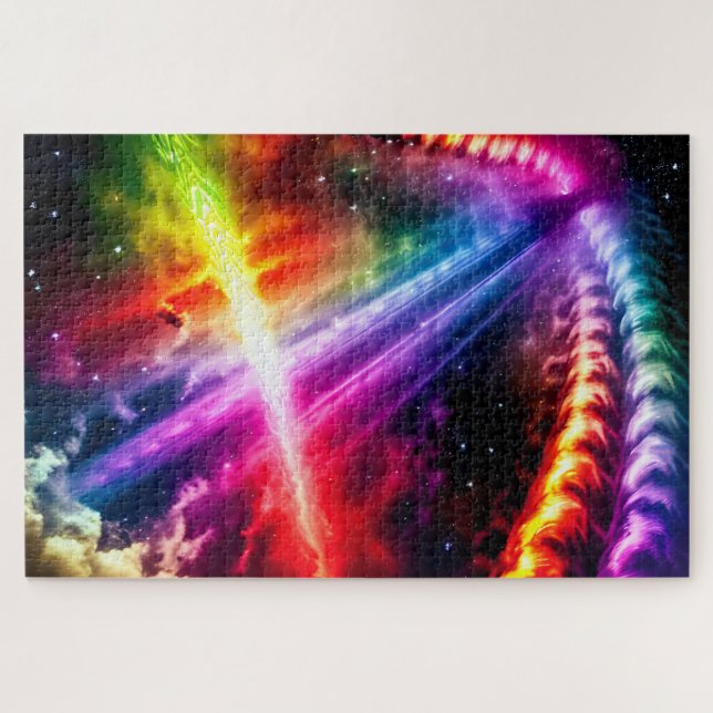 Puzzle Universo de arco iris índigo celestial (Horizontal)