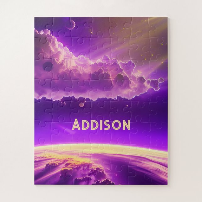 Puzzle Universo de diversión mágica rosa cósmico y morado (Vertical)