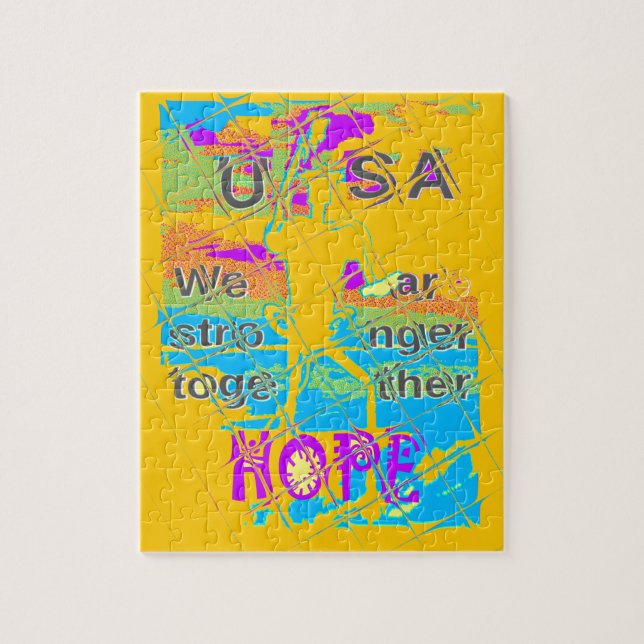 Puzzle USA  Beautiful Amazing Text Design (Vertical)