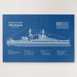 Puzzle USS Arizona - Planes de trazado de buques ABD