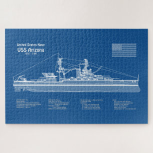 Puzzle USS Arizona - Planes de trazado de buques ABD
