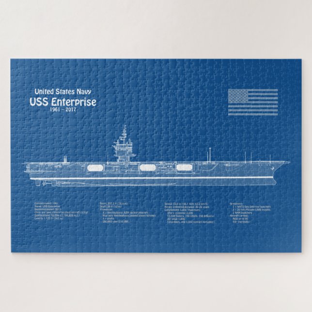 Puzzle USS Enterprise - Planes para el diseño general de  (Horizontal)