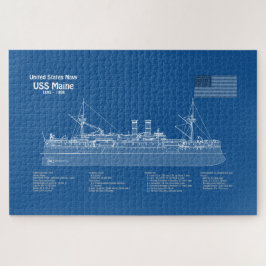 Puzzle USS Maine - Planes de trazado del buque ABD