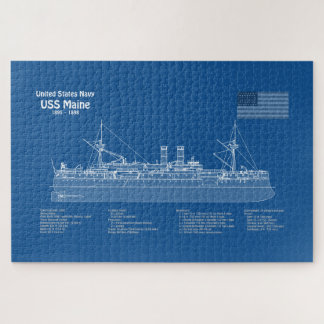 Puzzle USS Maine - Planes de trazado del buque ABD