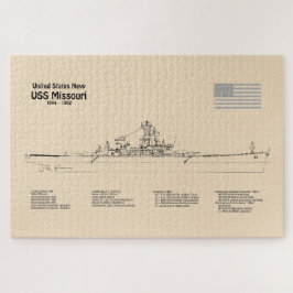 Puzzle USS Missouri - Planes de trazado de buques SD