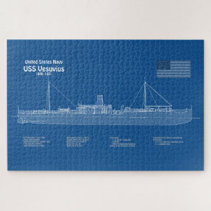 Puzzle USS Vesuvius - Planes de trazado de buques ABD