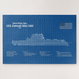Puzzle USS Zumwalt - Planes de trazado de buques ABD