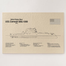 Puzzle USS Zumwalt - Planes de trazado de buques SD