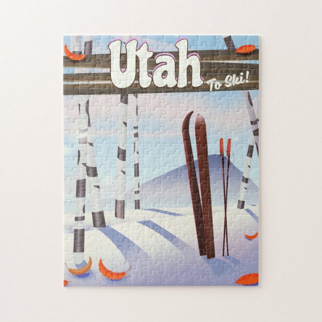 Puzzle ¡Utah para esquiar! (Vertical)