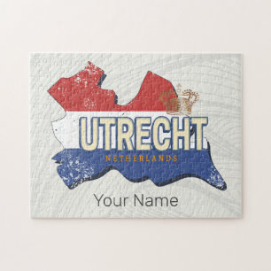 Puzzle Utrecht Países Bajos Map Dutch Vintage Souvenir