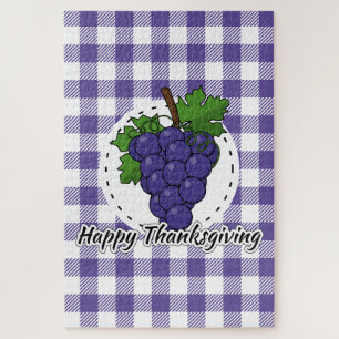 Puzzle Uva sobre la pasta violeta - Feliz día de gracias