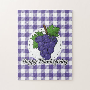 Puzzle Uva sobre la pasta violeta - Feliz día de gracias