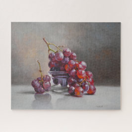 Puzzle Uvas Rojas Bodegón - de Pintura al Óleo Original