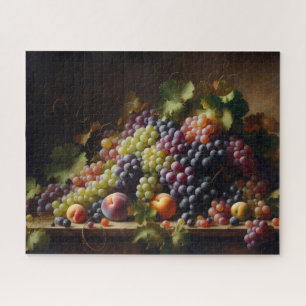 Puzzle Uvas y fruta: pintura para la vida