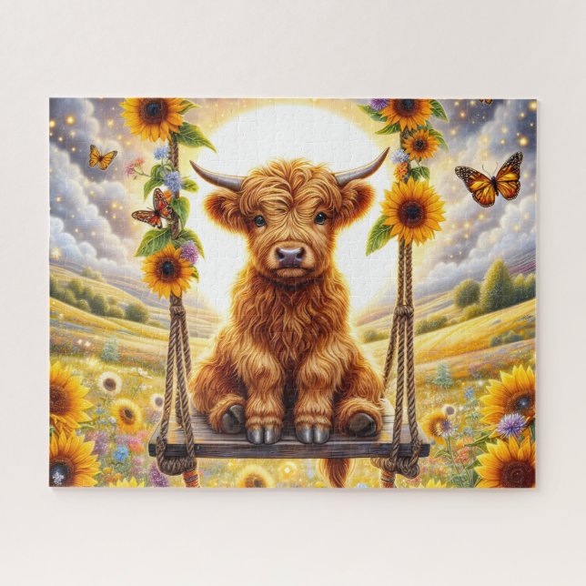 Puzzle Vaca Alta de Girasol (Horizontal)