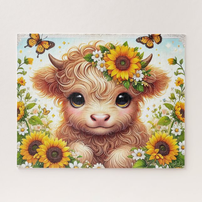 Puzzle Vaca Alta de Girasol (Horizontal)